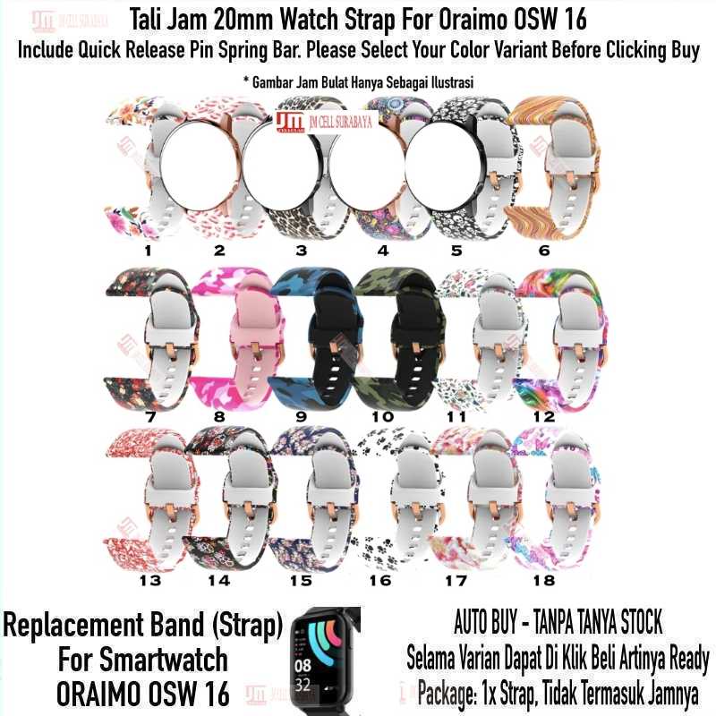 Motif Watch Strap Oraimo OSW 16 OSW16 - Tali Jam 20mm Rubber Beauty Style