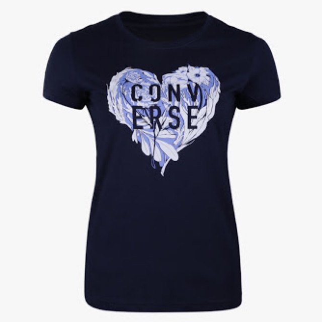 Kaos Converse Floral Heart Crew Tee