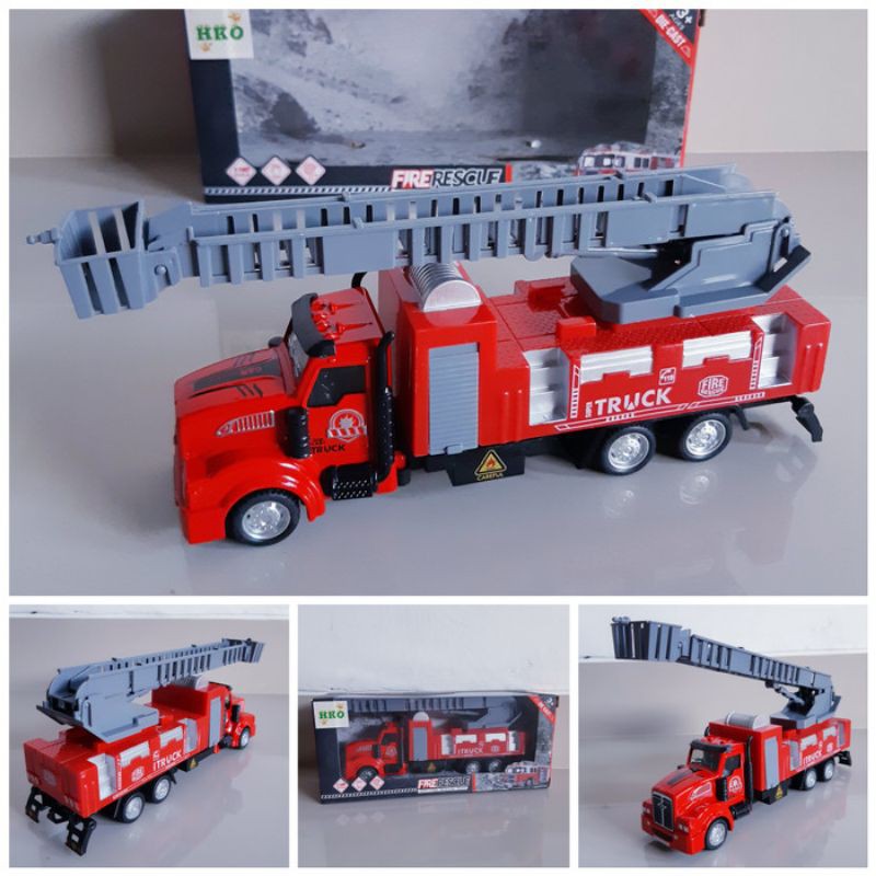 Diecast Truck Pemadam Kebakaran Alloy - Mainan Miniatur Mobil Truk