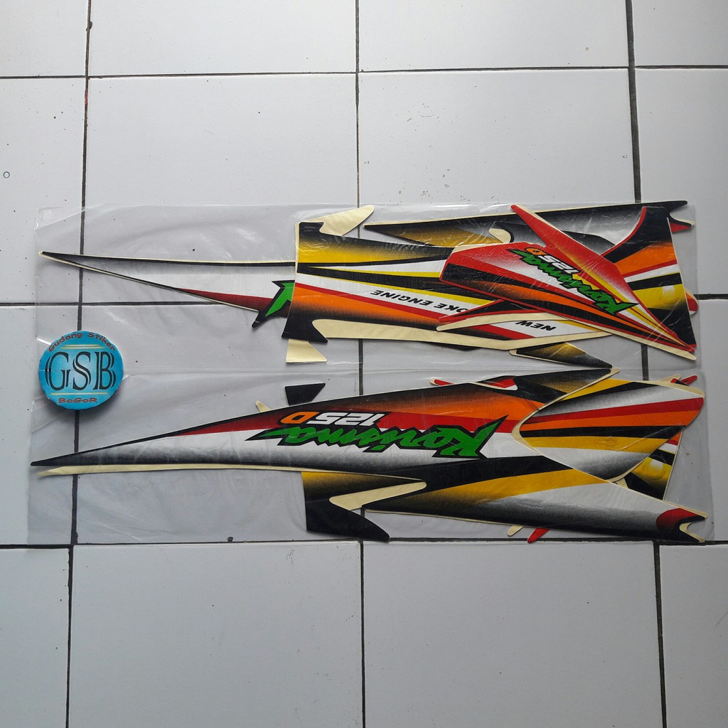 Stiker Body Lis Motor Honda Karisma 125d 2004 Kuning Shopee