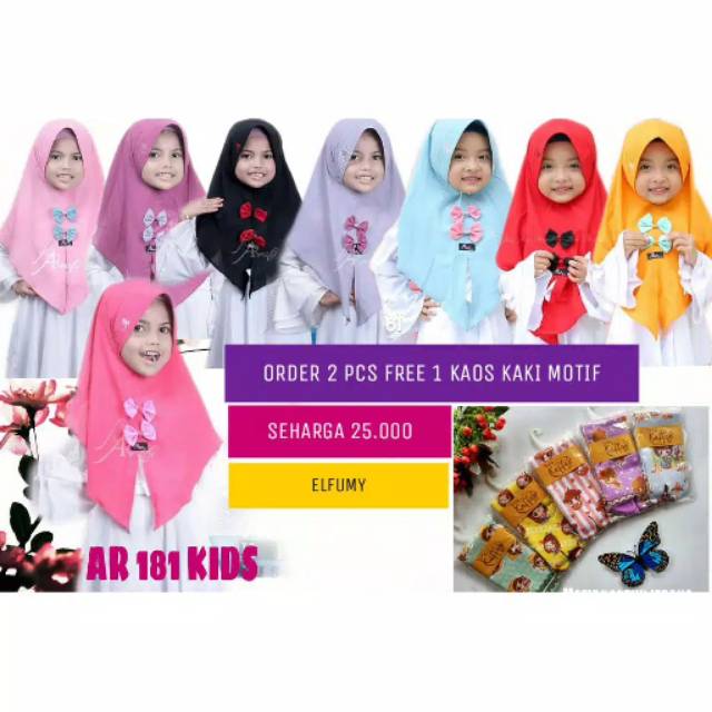 Ar 181 hijab kids pita depan