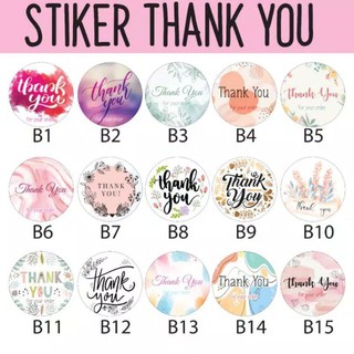  stiker  thank  you  label thank  you  free desain  Shopee 