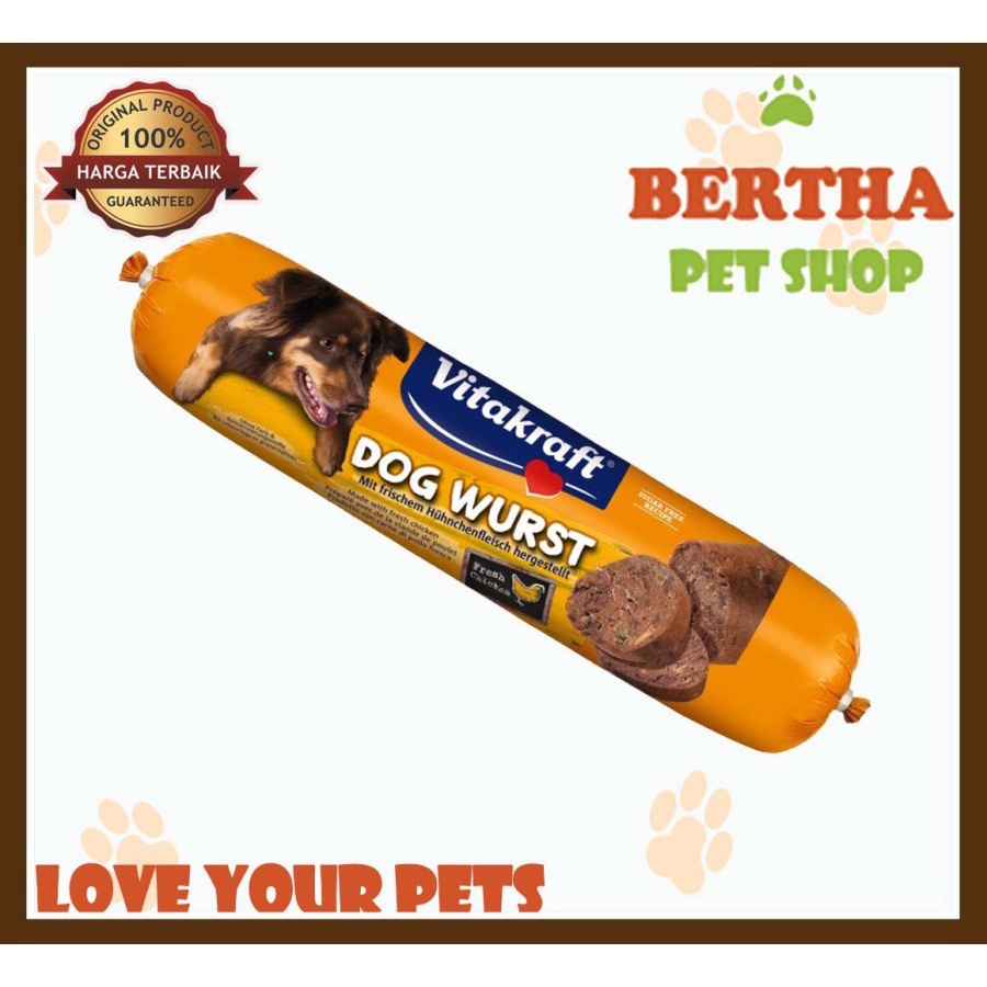 VITAKRAFT DOG WURST CHICKEN 1KG DOG SAUSAGE [ SOSIS MAKANAN ANJING ]