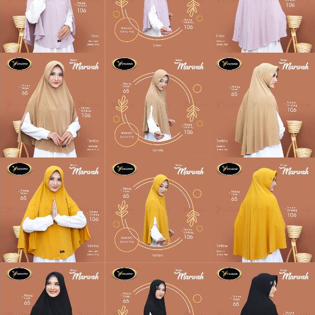Jilbab Instan Marwah 1 Slup Praktis Model Syari Polos