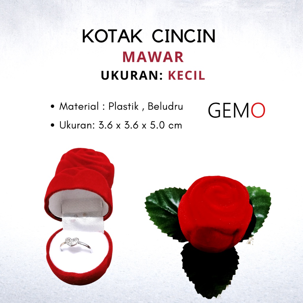 Kotak Cincin Bentuk Mawar / Ring Box Unik Lucu Tersedia Pilihan Tiga Warna Tempat Perhiasan Jewelry Lucu Unik Murah untuk  Seserahan / Akad Pernikahan / Hantaran Tunangan Nikah Kawin cocok untuk Aksesoris Emas Berlian / Perak Permata Akik yang Berharga