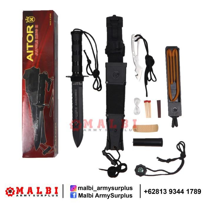 Di jual Pisau Sangkur AITOR JUNGLE KING 2 Tactical Outdoor TNI POLRI Berkualitas