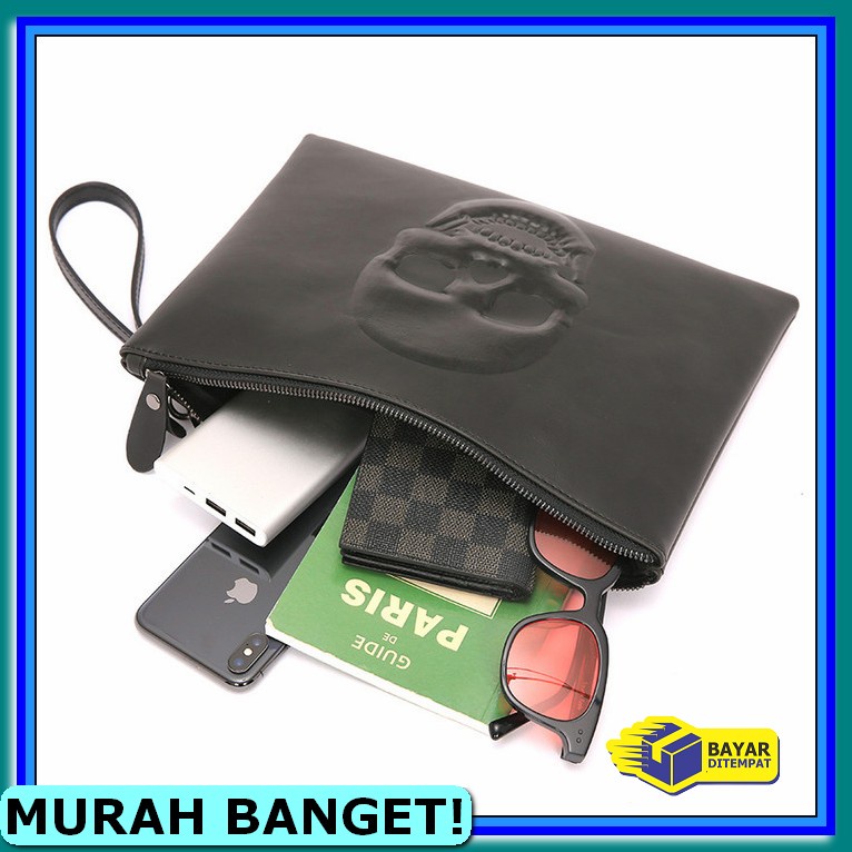 Produk Clutch Pria Kulit Sapi Asli Bison Denim Original Hand Ba 9 DK617 Tas Tangan Handbag Kulit Tas