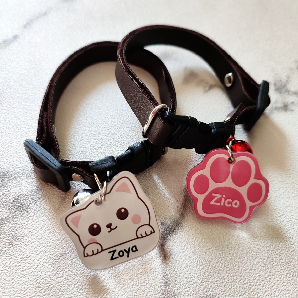 Kalung Kucing Nama Acrylic Custom