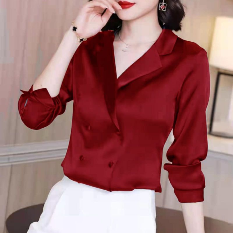 MDLV ~ 7162 Cellynda Double Breasted Blazer Premium Kemeja Korean Blouse Import Blouse Premium Blouse Korea Fashion Import