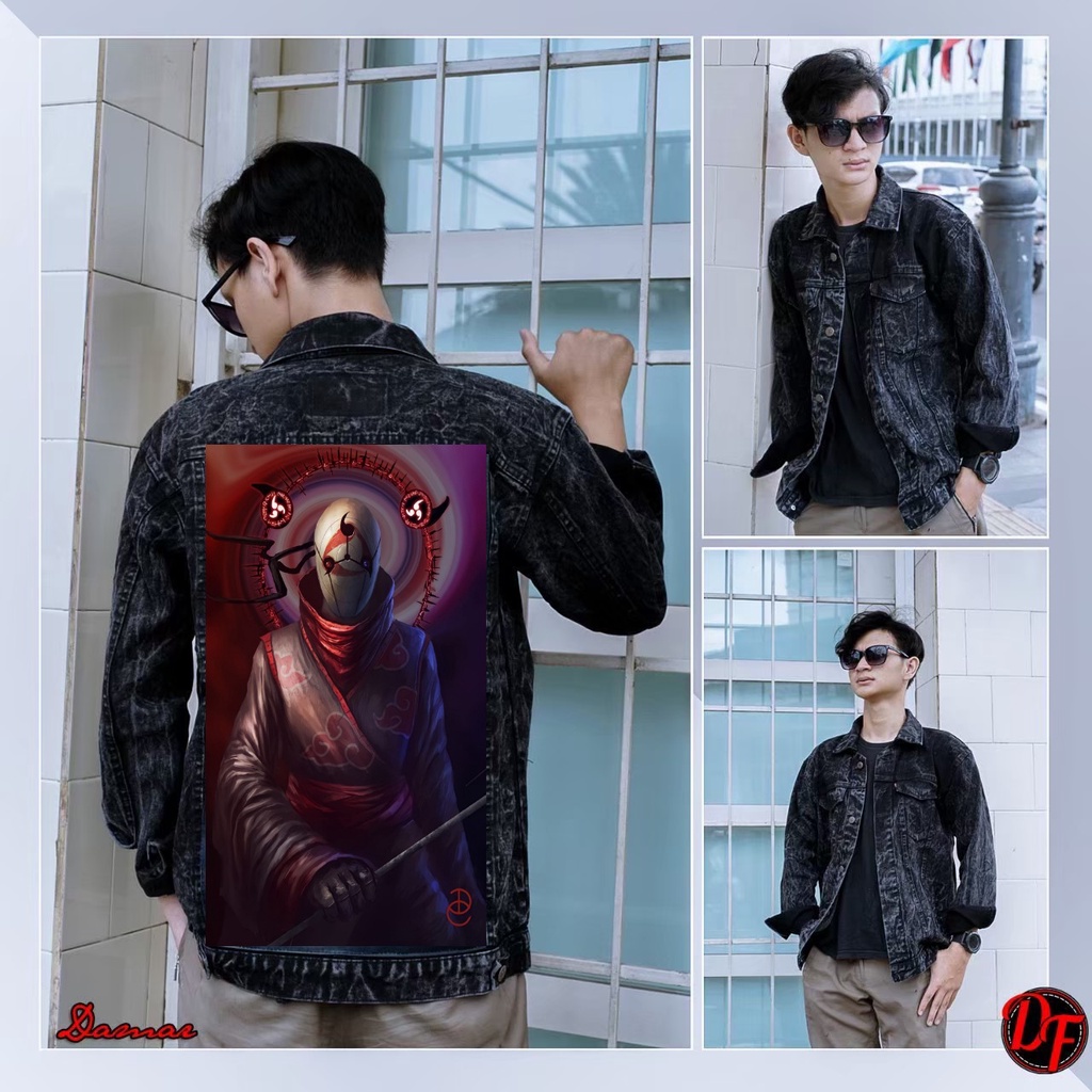 jaket pria denim jeans bergambar belakang NARUTO/ jaket jeans pria terbaru 2022 /jaket pria printing/ jaket jeans pria bergambar terbaru/ jaket pria keren