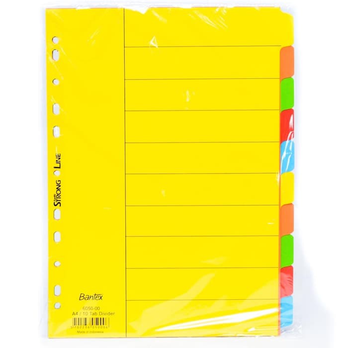 

Bantex Cardboard Divider A4 10 Pages 6050 | Pembatas Binder Bantex A4