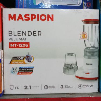 BLENDER MASPION 1206 PLASTIK - BLENDER MASPION PLASTIK 2IN1 -BLENDER PLASTIK MASPION - BLENDER MURAH - PELUMAT MAKANAN