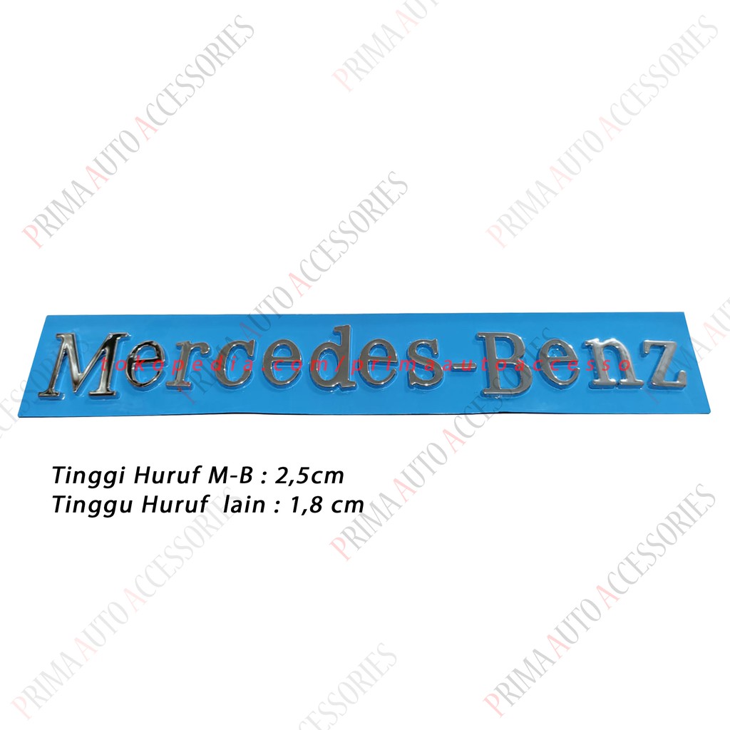 Emblem Mobil Tulisan Mercedes-Benz Warna Chrome