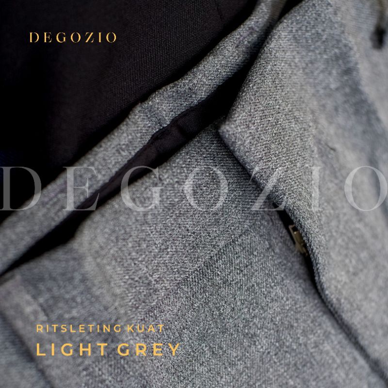 DEGOZIO Celana Bahan Pria Slimfit Abu Muda - Man Light Grey Trouser