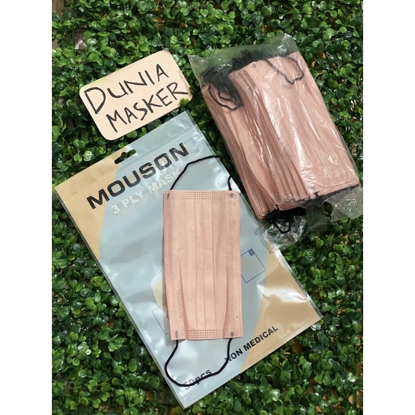 Masker Medis 3 ply PEACH Masker Medis Mouson Pink Nude Mouson Nude Peach Masker Medis Abu