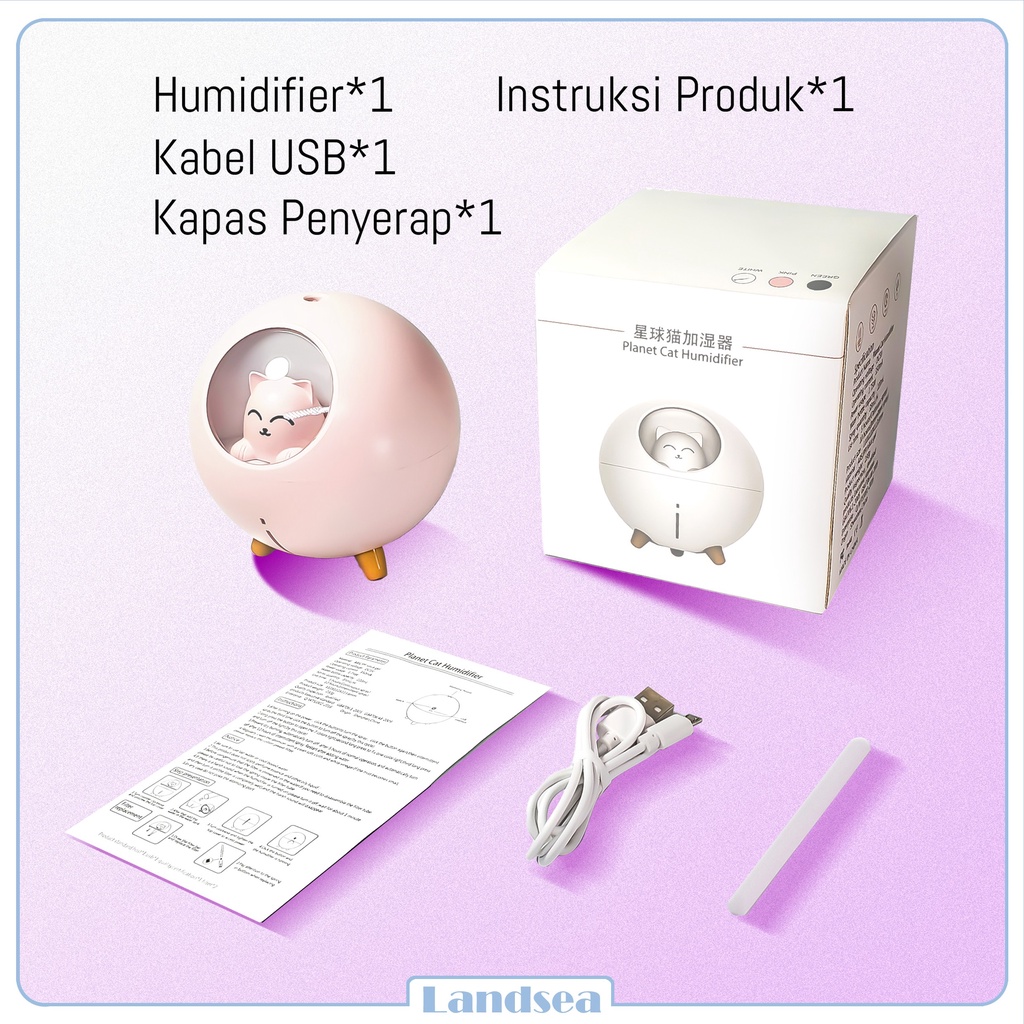 Landsea  Humidifier Air 220ml Diffuser Aroma - Pelembab Udara - Terapkan ke Essential oil-4