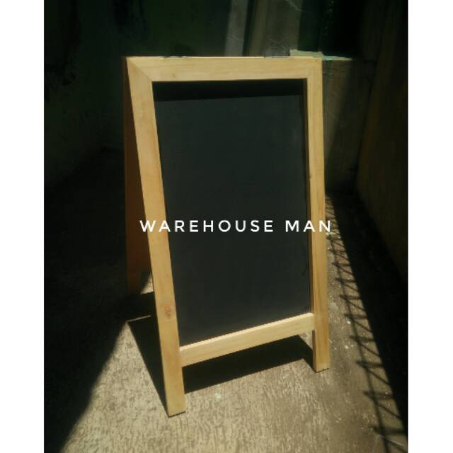 

Papan tulis kapur chalkboard 2 muka beserta kaki 90x50