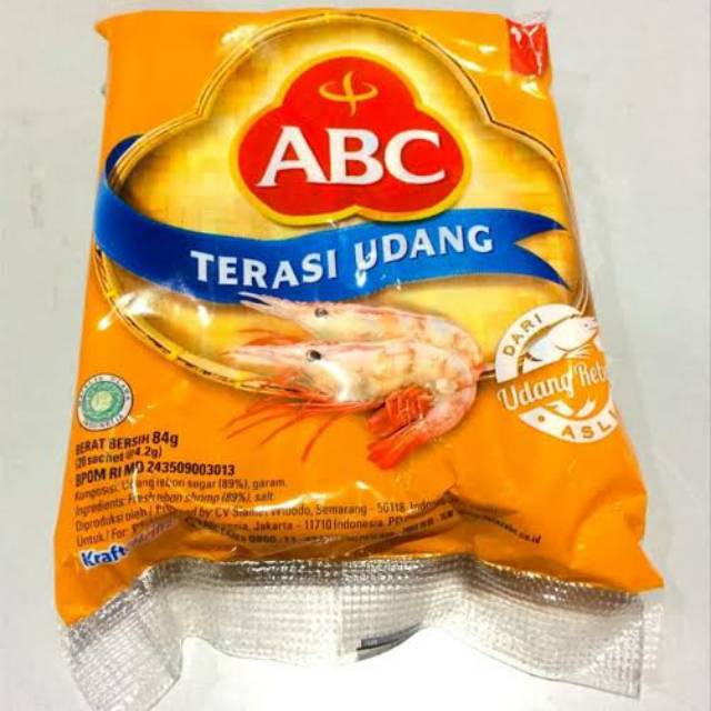 

Terasi udang abc 20 biji / 20 sachet, 1 pack Terasi Udang ABC, Trasi abc, trasi udang ABC