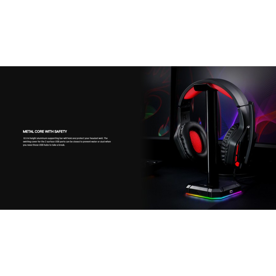 REDRAGON Headset Stand with USB HUB RGB SCEPTER - HA300