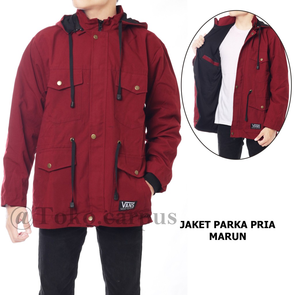 JAKET PARKA PRIA WANITA WAME MARUN TOKO CARPUS