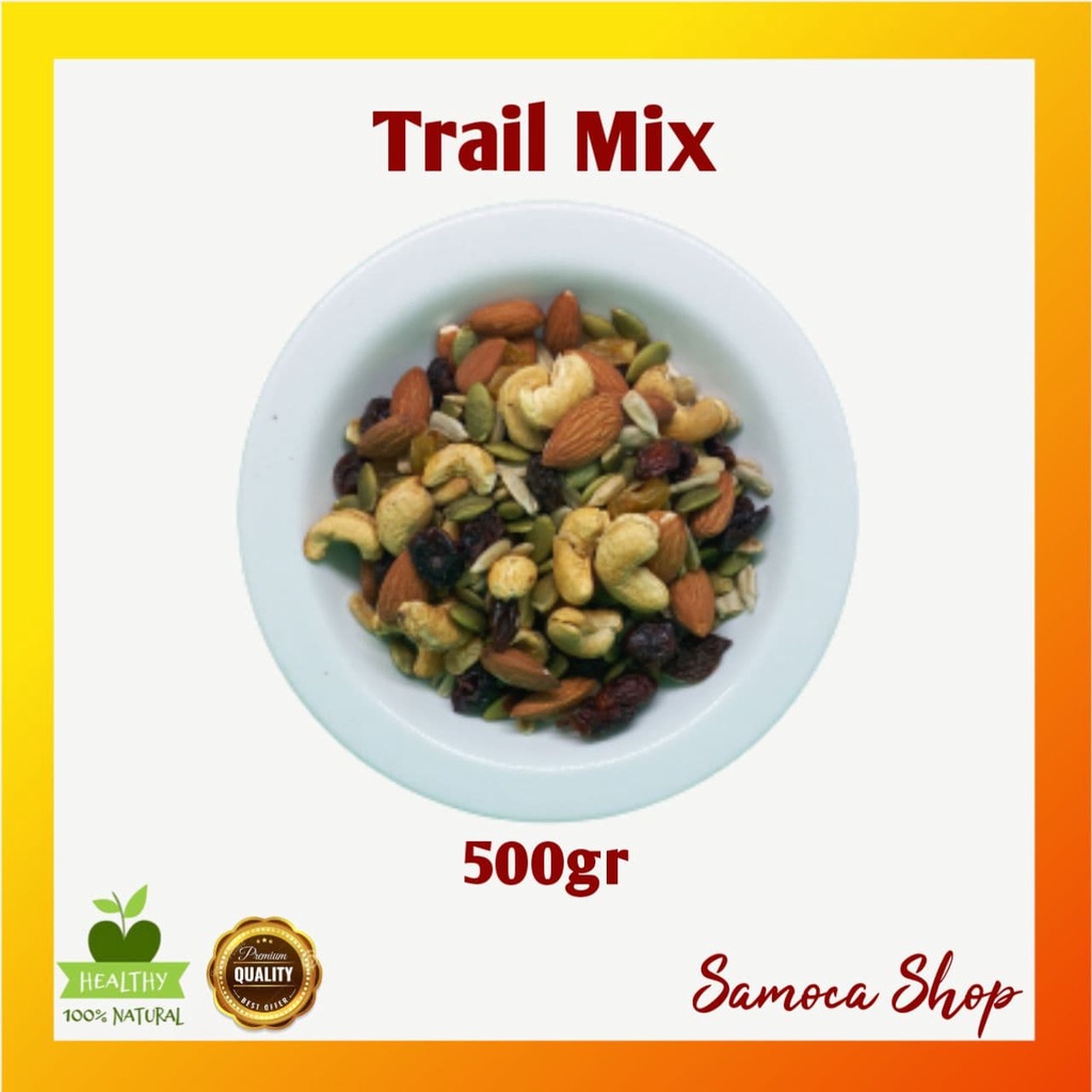 

Natural Trail Mix, Nuts, Fruits Cemilan Sehat Aneka Kacang, Buah kering, biji - bijian 500gr