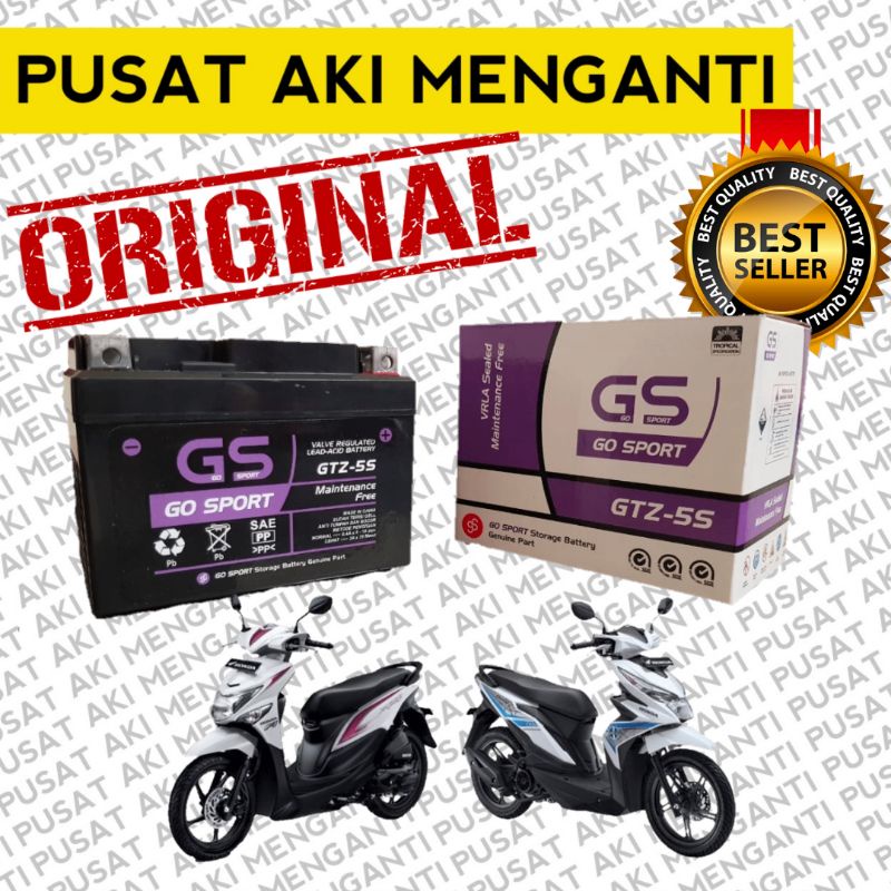 Jual AKI MOTOR HONDA BEAT GTZ5 GTZ5S GTZ 5S GS Go Sport Original MF