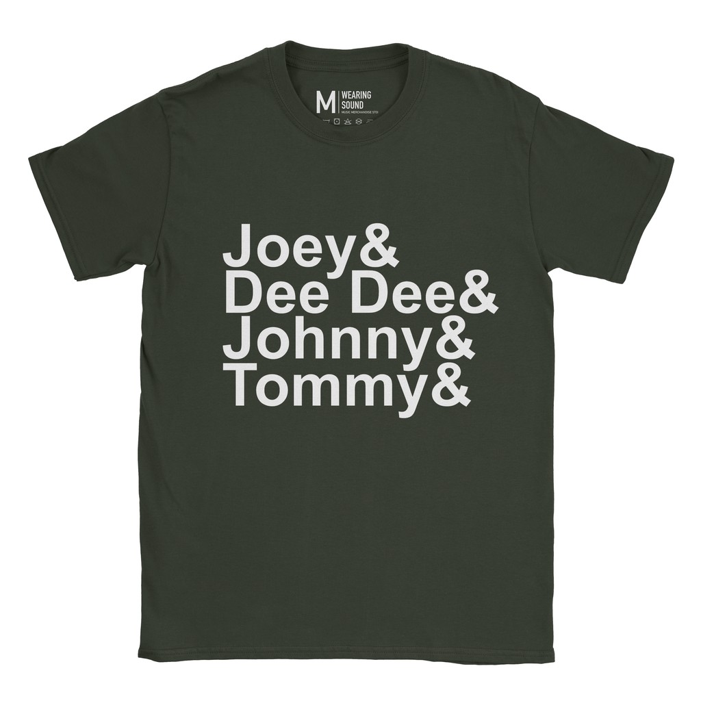 Baju Kaos Band Ramones Squad Forest Green