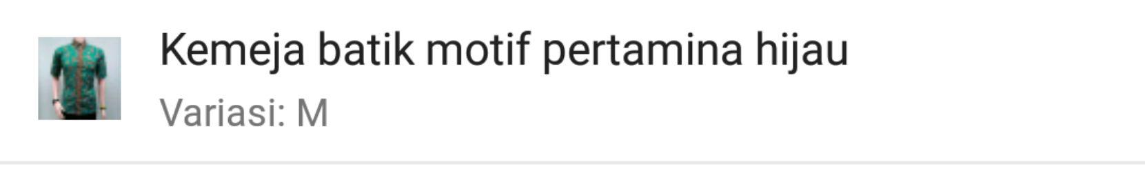 Kemeja Batik Motif Pertamina Hijau