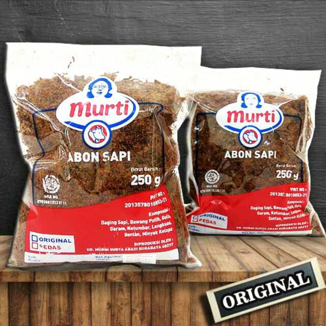 

Abon Sapi 250g MURTI (Plastik vacum) Premium, abon asli, abon murni dan halal