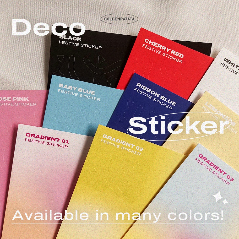

[goldenpatata] SOLID AND GRADIENT COLOR DECORATION STICKER / Festive Sticker / Confetti Sticker / Bujo Planner Sticker