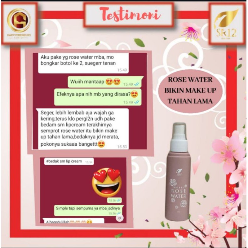 SETTING SPRAY MAKE UP NATURE ROSE WATER SR12  FACIAL SPRAY MAKE UP UNTUK TAHAN LAMA MENCEGAH EYESHADOW FALLOUT MENUTRISI KULIT WAJAH MENJADI LEMBAB