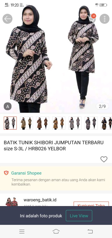 Batik Tunik Shibori Jumputan Terbaru Size S-3l / Hrb026 Yelbor