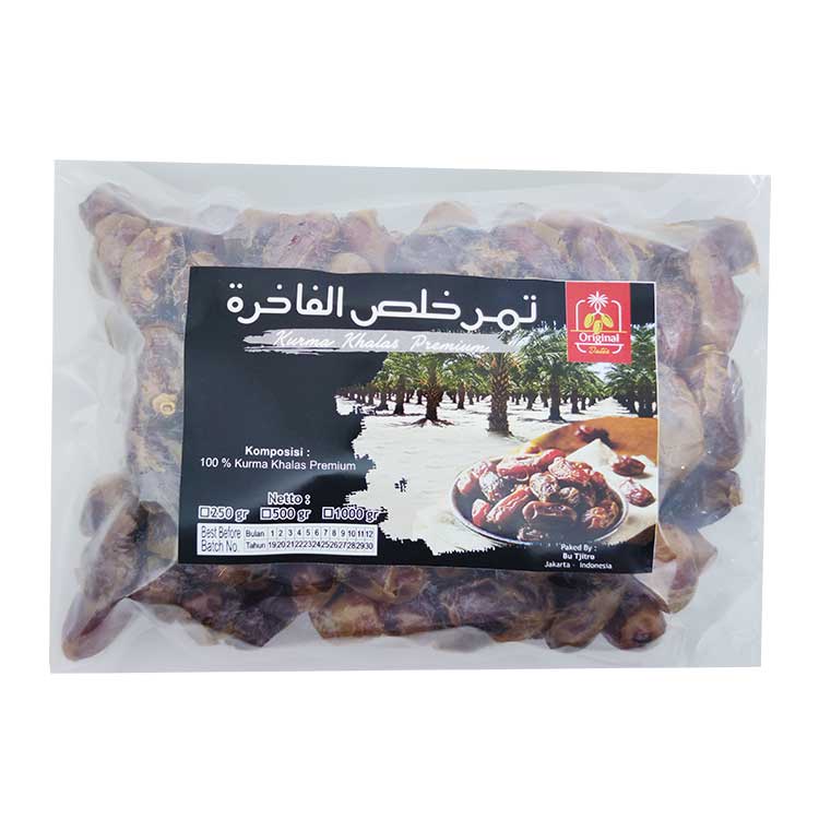 Kurma Khalas Super Istimewa Besar Empuk Lembut Dan Manis Natural Berat 1 Kg 100% Original