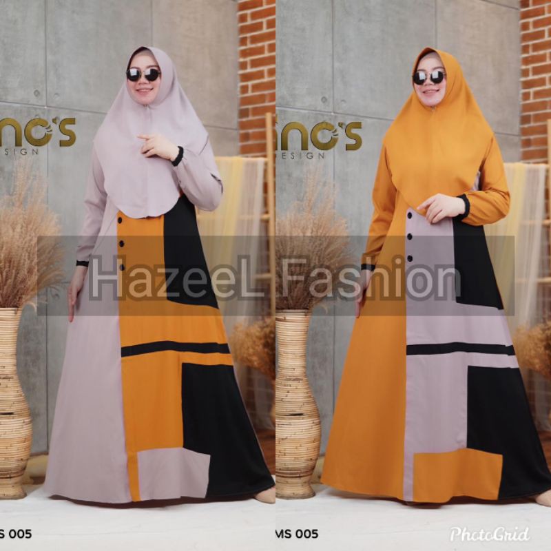 READY NEW ORIGINAL GOOD QUALITY SYARI BY NINOS DESIGN YD G MS 005 DRESS MUSLIMAH