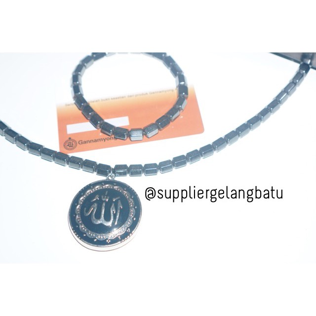 PROMO Kalung magnet LAFAZ ALLAH SILVER GANNAMYONG sertifikat ktp asli healthy bracelet aksesoris