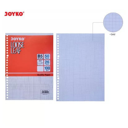 Joyko Grid  Loose Leaf B5 100Gsm 50 Sheet Kertas  Binder 