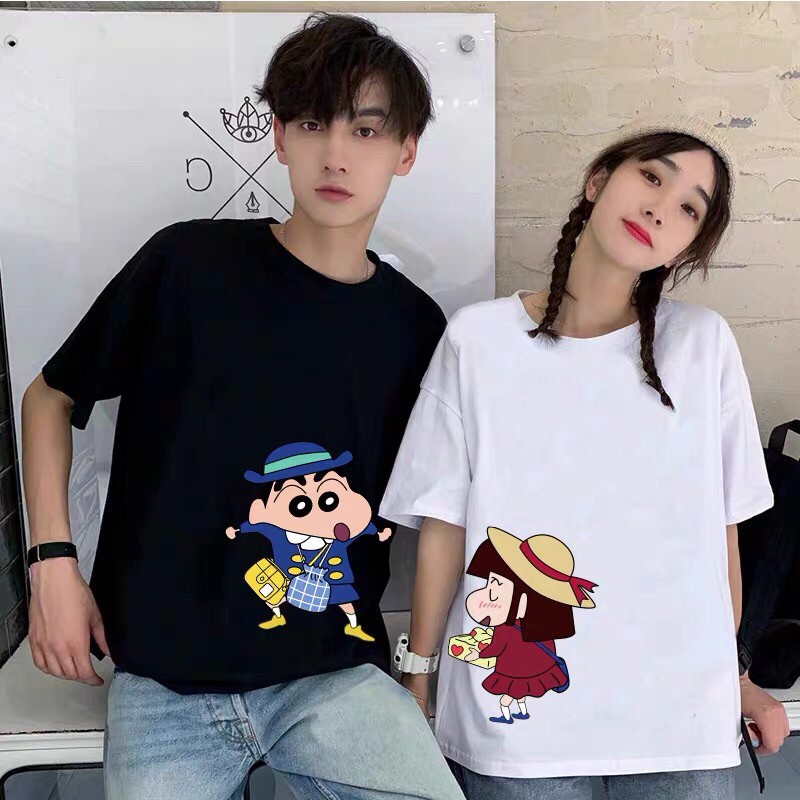 MYSTIQUE.ID-BAJU KAOS COUPLE SHINCHAN T-SHIRT LUCU DAN AESTHETIC