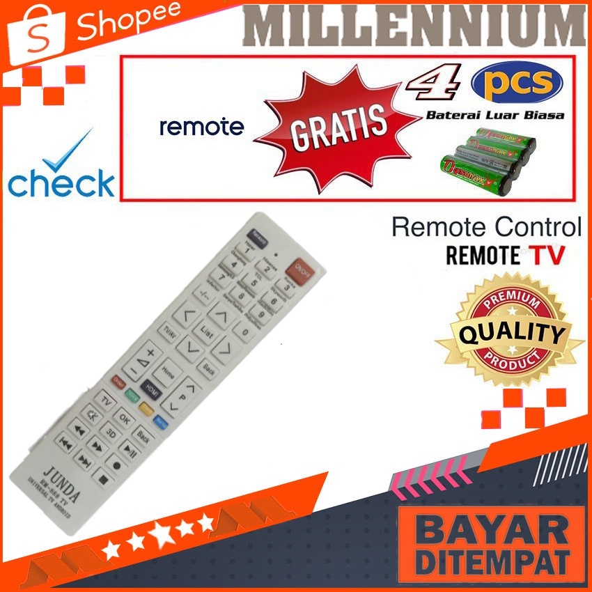 Remot Remote TV Smart TV LCD LED Universal Hisense, Polytron, Mito DLL
