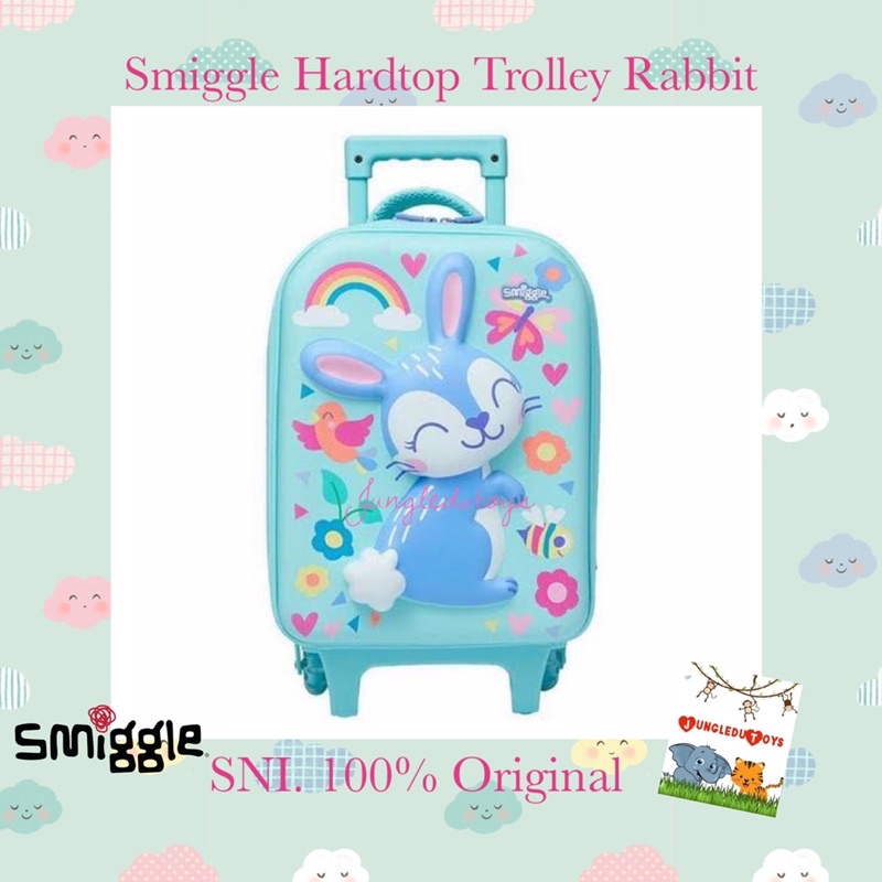 Smiggle Trolley Bag Hardtop Animalia Rabbit Original Tas Sekolah Troli Anak SD