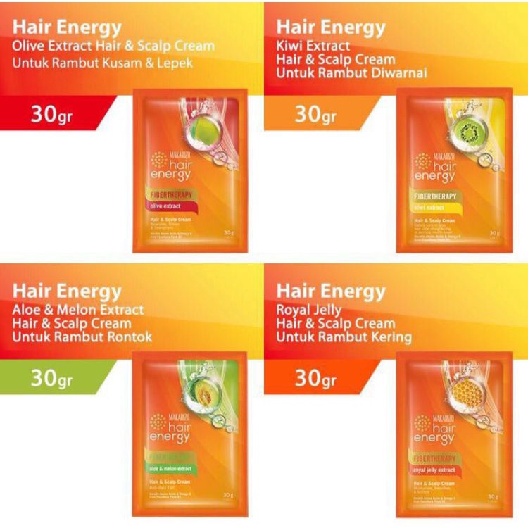 Makarizo Hair Energy Creambath Sachet 30gr