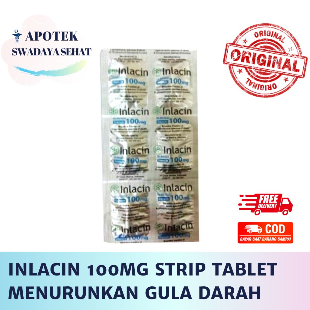 INLACIN 100MG Strip Tablet - Obat Membantu Menurunkan Kadar Gula Darah Diabetes