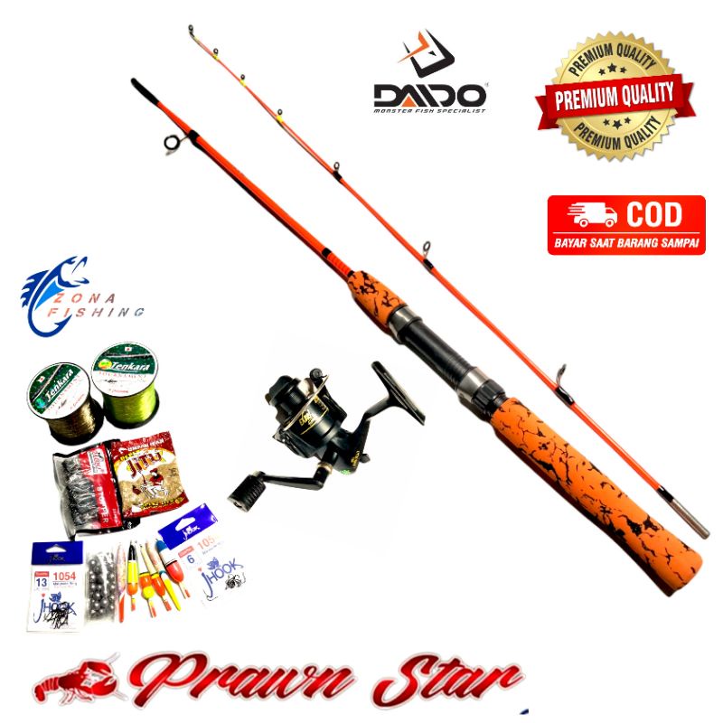 Set Joran Udang Daido Prawn Star 6kg Super Lentur Kuat SIAP PAKAI LENGKAP