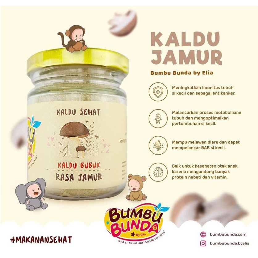 BUMBU BUNDA by Elia Kaldu MPASI Bayi Homemade Kaldu Non MSG Kaldu Jamur Slow Cooker Food Powder 50g non gulgar non pengawet non msg Kaldu Pawon ibun Kaldu Maseko Kaldu AIKO Kaldu Kaldu MPASI Penambah BB BOSTER