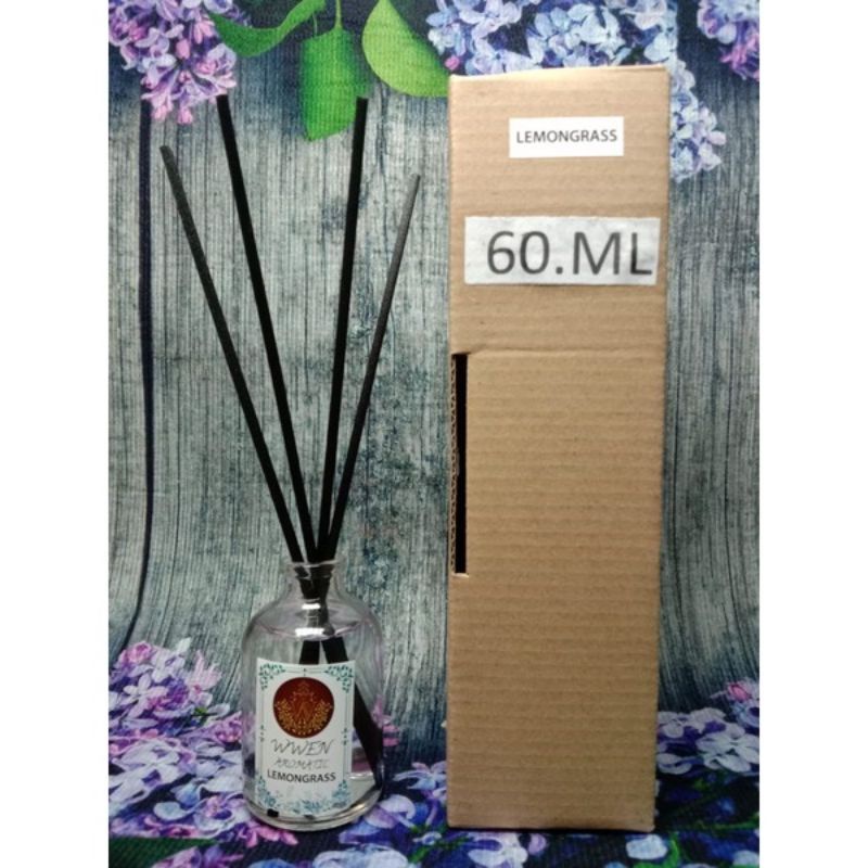 Reed Diffuser Aroma Terapi Pengharum Ruangan Essential oil Aromatherapy Replenisher Bunga Difuser-ARM 60 - LEMONGRAS