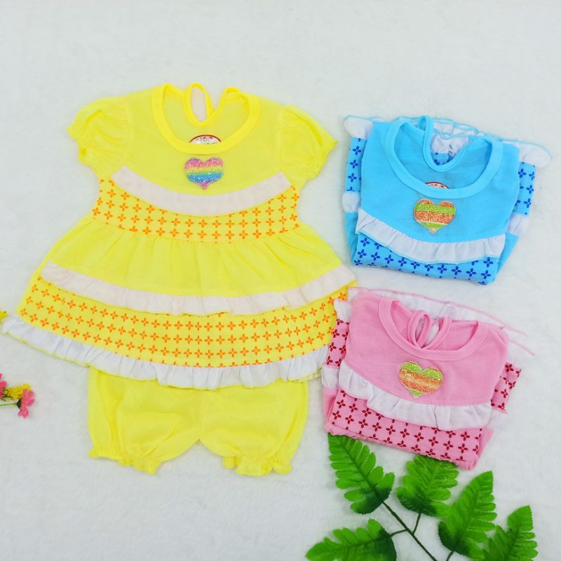 Pakaian Bayi New Born 0-6bulan, Setelan Dress Bayi, Baju Bayi Perempuan, Baju Bayi Lucu