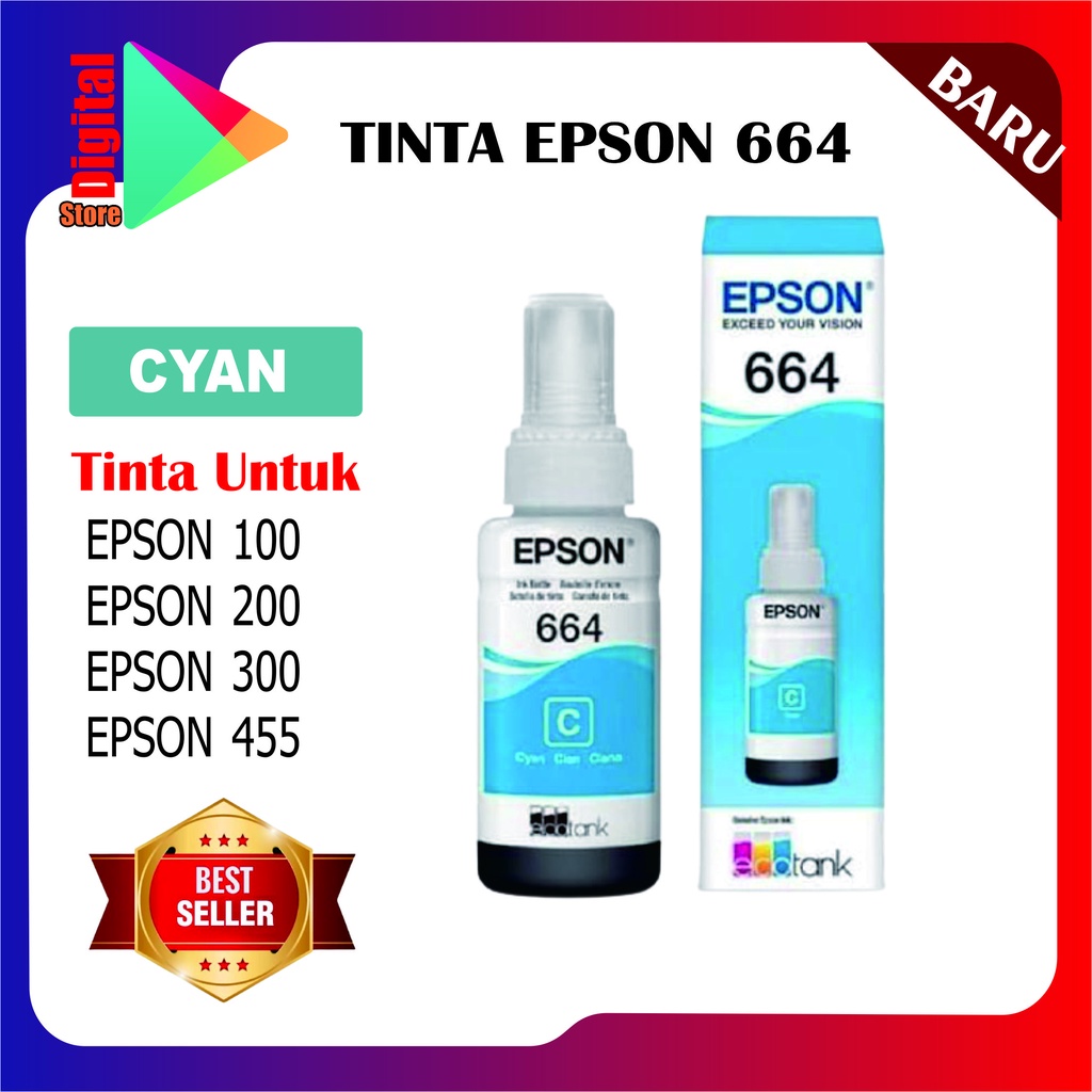 Tinta Epson 664 CYAN PREMIUM(COMPATIBLE) For Printer L110 L120 L220 L300 L310 L350 L355 L360 L455 L550