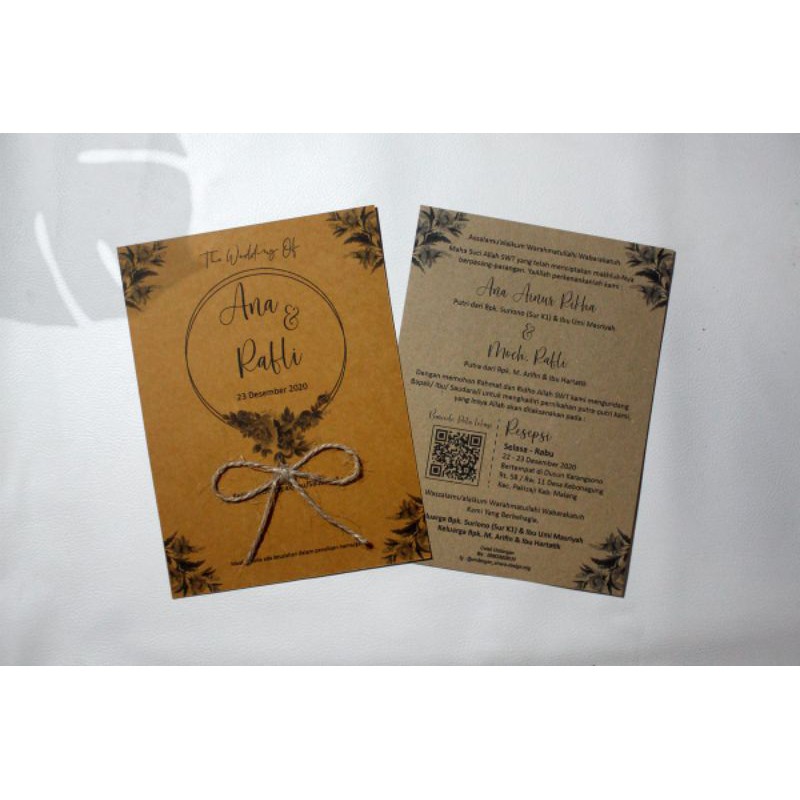 Ukuran Undangan Pernikahan 1 Lembar Bolak Balik