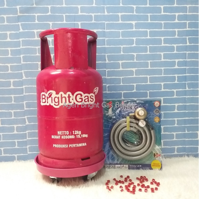 PAKET BRIGHT GAS 12 KG PLUS ISI + REGULATOR + TATAKAN