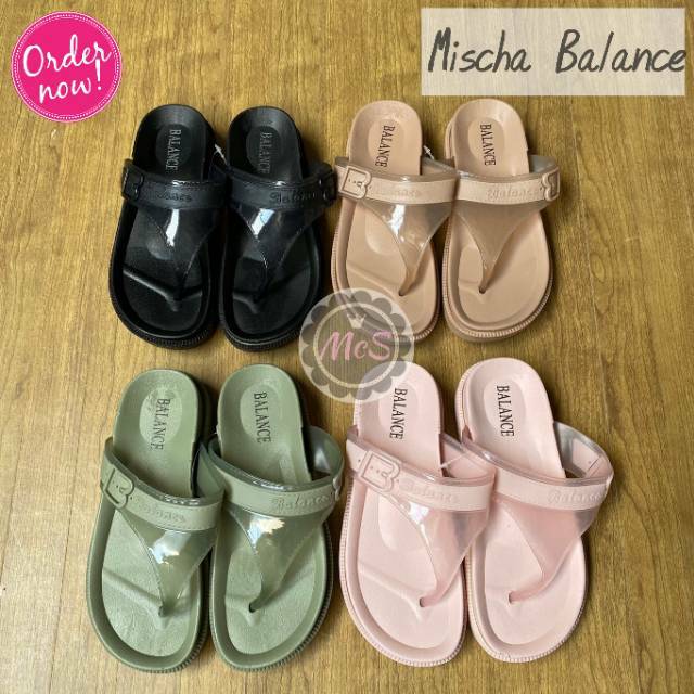 MISCHA sandal  jepit  jelly gesper merk Balance  Shopee 