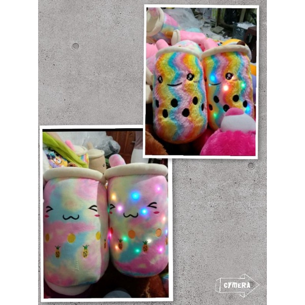 Boba rainbow LED dan no LED 60cm jumbo,Boba LED,boneka Boba jumbo,Boba,Boba tie dye led,mainan anak,